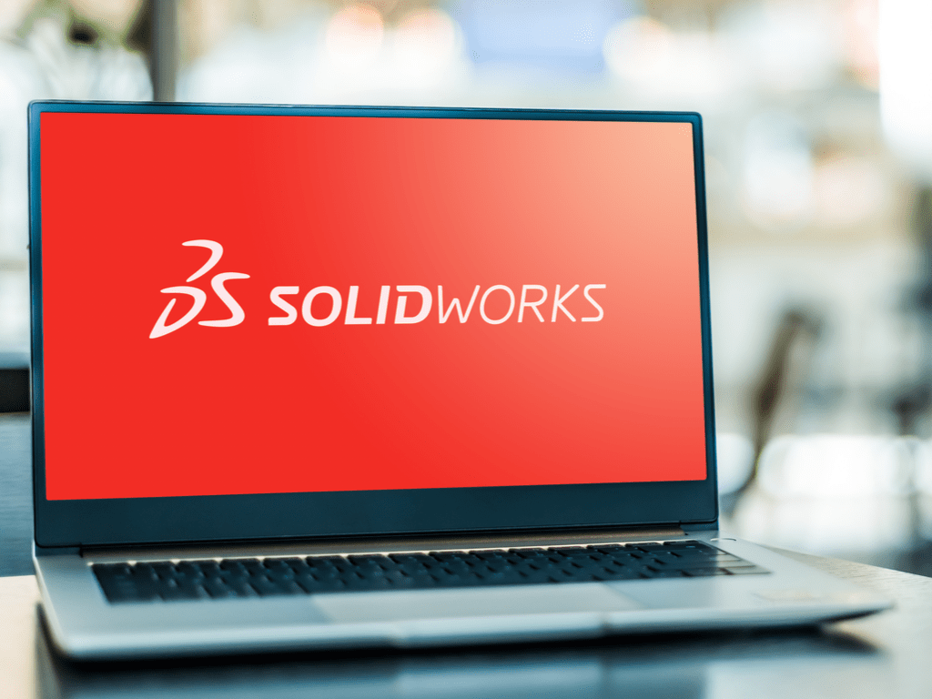 Red Solidworks laptop
