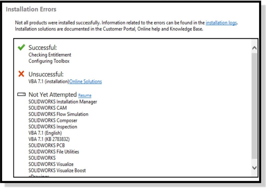 vba 7.1 errors solidworks