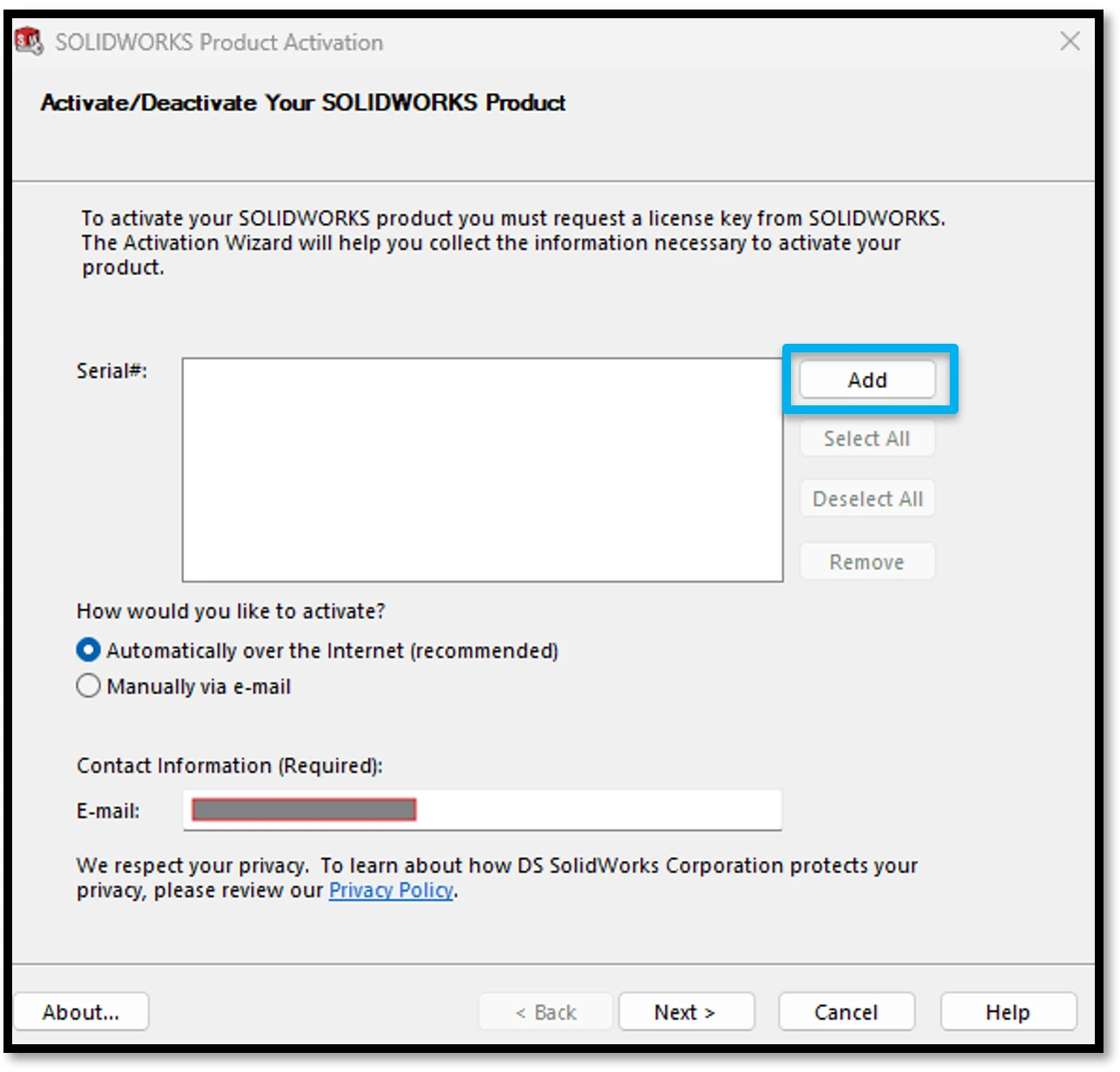 SolidNetWork License Manager Add