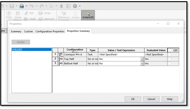 Custom Property Automation Solidworks properties summary