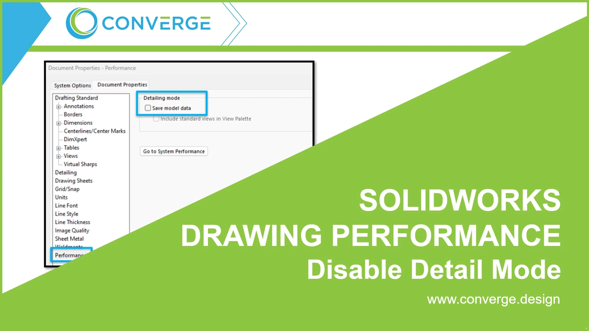 solidworks drawing performance