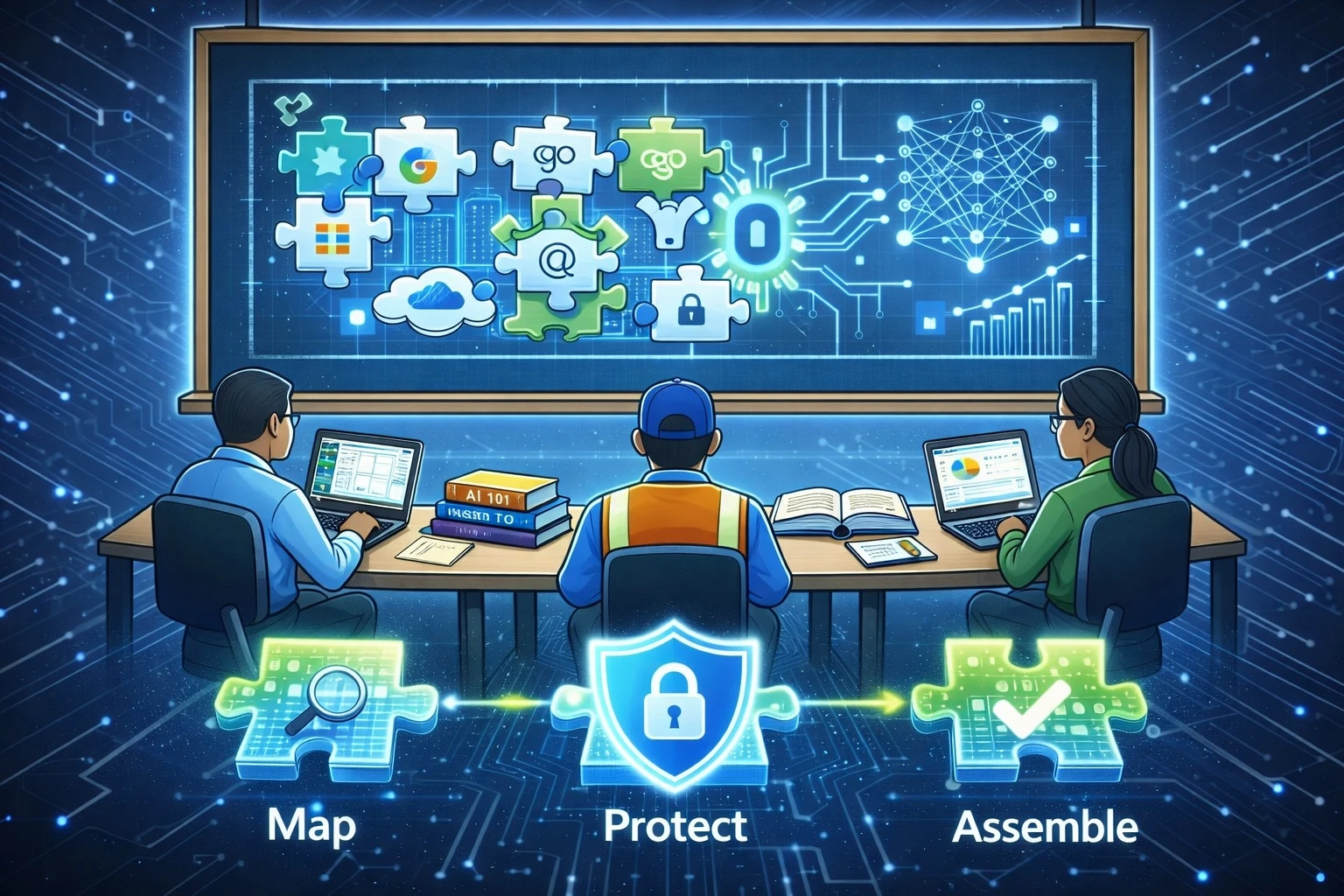 map, protect, assemble