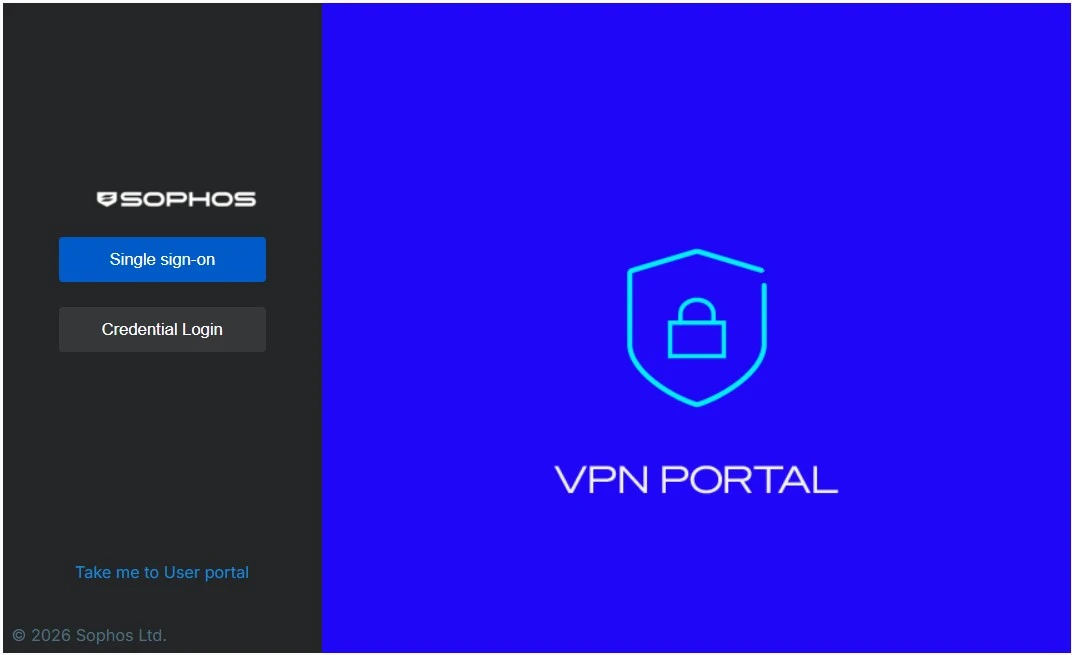 sophos web portal sso vs creds
